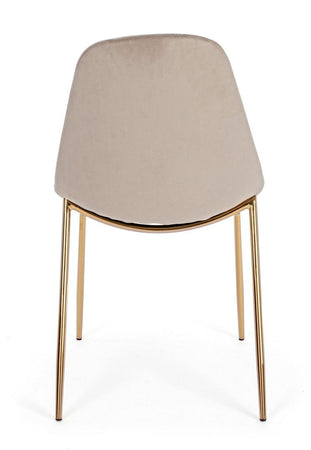 Sedia "Terry" con gambe in tubolare di acciaio con cromatura dorata, per arredo interno 48 x 55 x h 85 cm