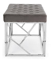 Panchetta per interno Rayan con seduta in velluto, color grigio da 97 x 44 cm