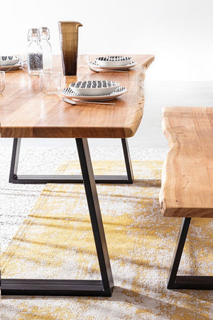 Panca "Artur" per interno, con Struttura In Legno Di Acacia, da 178x45x45h cm