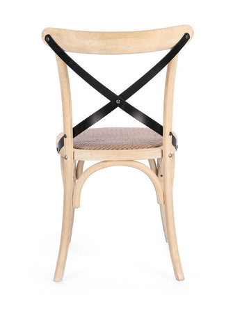 Sedia "Cross Metal" con struttura in legno di olmo da 50,5 x 52 x h 87 cm