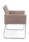 Sedia Sixty Text con struttura in acciaio e compensato, per arredo interno con braccioli, 60 x 54 x h 80,5 cm