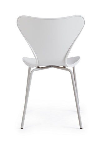 Sedia "Tessa" con gambe in acciaio verniciato a polvere epossidica, per arredo interno 50 x 49,5 x h 82 cm