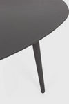 Tavolino ovale Ridley con struttura in alluminio per esterno e giardino, resistente