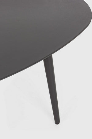 Tavolino ovale "Ridley" con struttura in alluminio per esterno e giardino, resistente