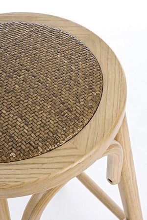 Sgabello da bar Circle per interno, Struttura In Legno Di Olmo, 40 x  x 40 x 73 cm