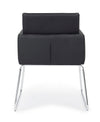 Sedia Sixty Text con struttura in acciaio e compensato, per arredo interno con braccioli, 60 x 54 x h 80,5 cm