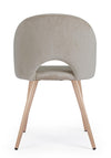 Sedia Linzey con gambe in acciaio verniciate effetto legno naturale, per arredo interno 53 x 60 x h 82 cm