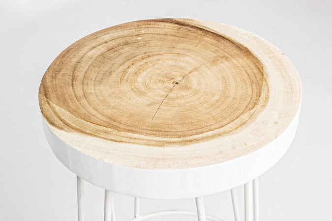 Sgabello da bar Rakel per interno, Seduta In Legno Mungur (Tronco), 33 x 33 x 74 cm