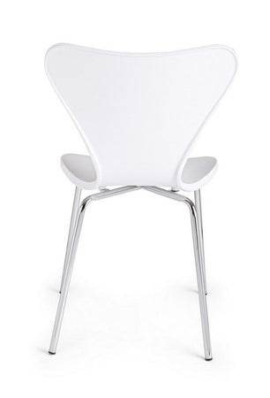 Sedia "Tessa" con gambe in acciaio verniciato a polvere epossidica, per arredo interno 50 x 49,5 x h 82 cm