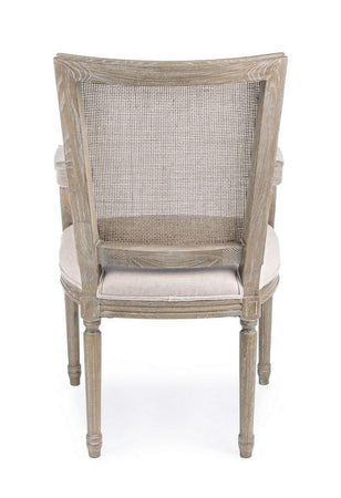 Sedia "Liliane" con struttura in legno di frassino, per arredo interno con braccioli, 58 x 67 x h 96 cm
