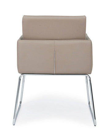Sedia "Sixty Text" con struttura in acciaio e compensato, per arredo interno con braccioli, 60 x 54 x h 80,5 cm