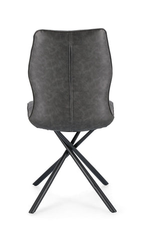 Sedia "Kepler" con gambe in acciaio verniciato a polvere epossidica, per arredo interno 50 x 66 x h 94 cm