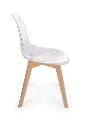 Sedia "Easy" con seduta e schienale in policarbonato, per arredo interno 52 x 47 x h 82 cm