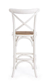 Sgabello da bar Cross per interno, Struttura In Legno Di Olmo, 50 x 52 x 118 cm