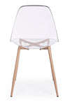 Sedia Mandy con gambe in acciaio verniciate effetto legno naturale, per arredo interno 53 x 46 x h 82 cm