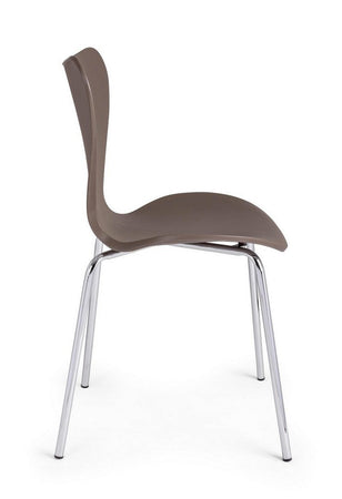 Sedia "Tessa" con gambe in acciaio verniciato a polvere epossidica, per arredo interno 50 x 49,5 x h 82 cm