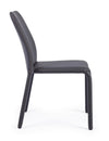 Sedia Pathos con struttura e gambe in acciaio, per arredo interno 42 x 61 x h 85,5 cm