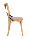 Sedia Cross Metal con struttura in legno di olmo da 50,5 x 52 x h 87 cm
