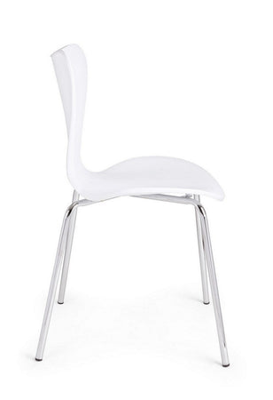 Sedia "Tessa" con gambe in acciaio verniciato a polvere epossidica, per arredo interno 50 x 49,5 x h 82 cm