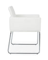 Sedia Sixty Text con struttura in acciaio e compensato, per arredo interno con braccioli, 60 x 54 x h 80,5 cm