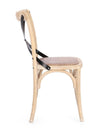 Sedia Cross Metal con struttura in legno di olmo da 50,5 x 52 x h 87 cm
