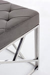 Panchetta per interno Rayan con seduta in velluto, color grigio da 97 x 44 cm