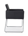 Sedia Sixty Text con struttura in acciaio e compensato, per arredo interno con braccioli, 60 x 54 x h 80,5 cm