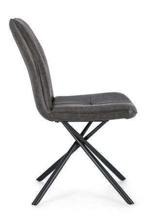 Sedia "Kepler" con gambe in acciaio verniciato a polvere epossidica, per arredo interno 50 x 66 x h 94 cm