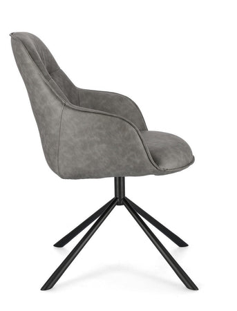 Sedia "Grant" con gambe in acciaio verniciato a polvere epossidica, per arredo interno 59 x 65 x h 86 cm