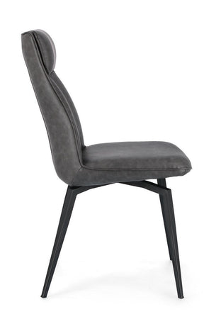 Sedia "Lawrence" con gambe in acciaio verniciato a polvere epossidica, per arredo interno 48 x 64 x h 92 cm