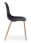 Sedia Mandy con gambe in acciaio verniciate effetto legno naturale, per arredo interno 53 x 46 x h 82 cm