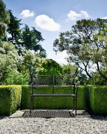 Panchina da giardino "Giglio" 2 posti, in alluminio, per esterno e veranda