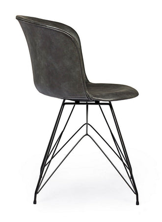 Sedia "Loft" con gambe in acciaio verniciato a polvere epossidica, per arredo interno 56 x 54 x h 76 cm