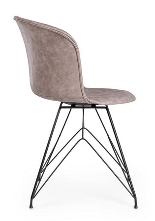 Sedia "Loft" con gambe in acciaio verniciato a polvere epossidica, per arredo interno 56 x 54 x h 76 cm