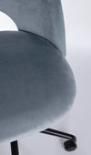 Sedia Linzey da ufficio ergonomica, rivestimento in velluto, con ruote, altezza regolabile