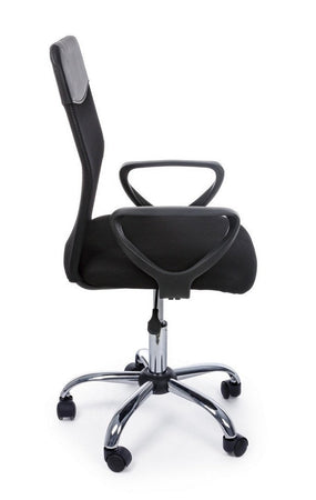 Poltrona "Nairobi" da ufficio ergonomica con braccioli, altezza regolabile, colore nero