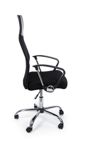 Sedia "Dakar" da ufficio ergonomica con braccioli in acciaio cromato, altezza regolabile