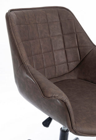 Poltrona "Joshua" da ufficio ergonomica, rivestimento in similpelle con braccioli e ruote
