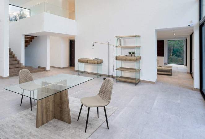 Sedia "Amanda" con struttura in acciaio e compensato, per arredo interno 45 x 54 x h 87 cm