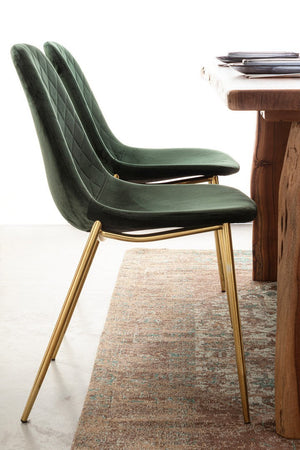 Sedia "Terry" con gambe in tubolare di acciaio con cromatura dorata, per arredo interno 48 x 55 x h 85 cm