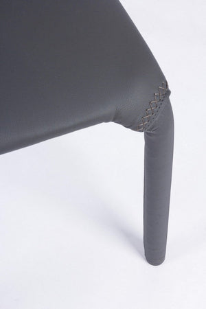Sedia "Pathos" con struttura e gambe in acciaio, per arredo interno 42 x 61 x h 85,5 cm