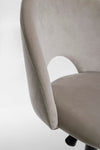 Sedia Linzey da ufficio ergonomica, rivestimento in velluto, con ruote, altezza regolabile