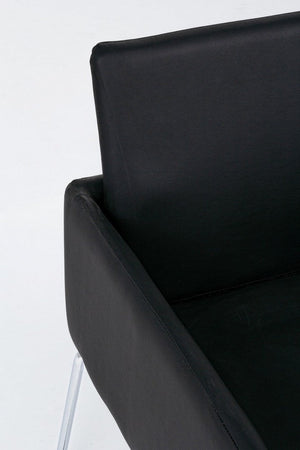 Sedia "Sixty Text" con struttura in acciaio e compensato, per arredo interno con braccioli, 60 x 54 x h 80,5 cm