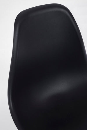 Sedia "Mandy" con gambe in acciaio verniciate effetto legno naturale, per arredo interno 53 x 46 x h 82 cm
