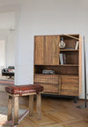 Sgabello per interno Charleston Struttura In Legno Di Mango, 54 x 30 x 53 h cm
