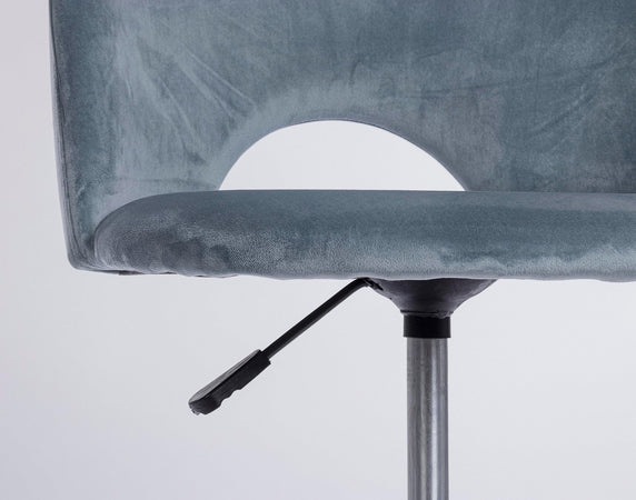 Sedia "Linzey" da ufficio ergonomica, rivestimento in velluto, con ruote, altezza regolabile