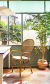 Sedia Edelina con rattan, per arredo interno con braccioli, 55 x 62 x h 96 cm