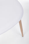 Sedia Mandy con gambe in acciaio verniciate effetto legno naturale, per arredo interno 53 x 46 x h 82 cm
