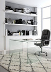 Poltrona Dehli da ufficio ergonomica, rivestimento in similpelle con braccioli e ruote