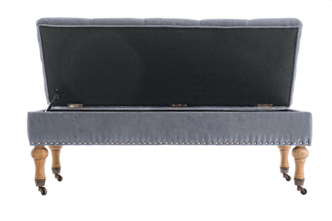 Panca Contenitore "Arlette" per interno, con Struttura In Legno Di Pino E Compensato, da 110x44x40h cm